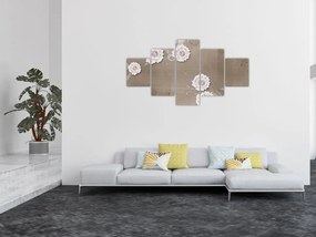 Obraz - Draperie z kwiatami (125x70 cm)