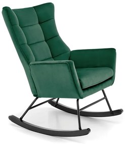 Fotel bujany BAZALTO VELVET zielony HALMAR