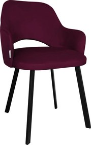 Krzesło Milano tkanina Welur noga metalowa : Kolor nogi - Czarna profil, Kolor tkaniny - VELVET - MG02, Typ siedziska - Siedzisko stałe