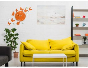 Zegar ścienny nowoczesny cichy do salonu lub sypialni akrylowy z motylami