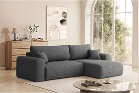 Uniwersalny narożnik z funkcją spania, do salonu, Capri L VERITA - ciemnoszary