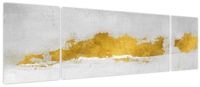 Obraz - Złote i szare pociągnięcia (170x50 cm)