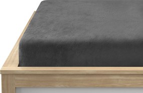 PrzytulneMieszkanie.pl Prześcieradło z mikropluszu SOFT 200x220 cm ciemnoszare