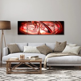 Obraz - czerwone kształty (170x50 cm)