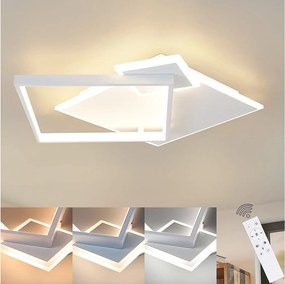 NETTLIFE lampa sufitowa LED do salonu lampa z funkcją ściemniania 50W nowoczesny Design z metalowym pilotem do jadalni kuchnia sypialnia