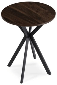 Stół Okrągły LAUREN 60 cm Orzech/Czarny Loft Nowoczesny