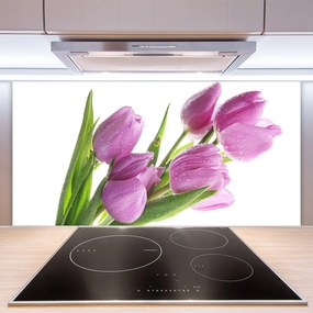 Szkło nad Blatem Pastelowe Tulipany w Ogrodzie