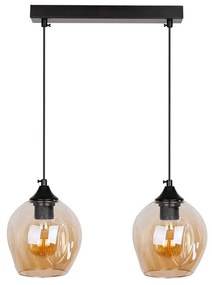 Czarna lampa wisząca ze szklanym kloszem 14x48 cm Aspa – Candellux Lighting