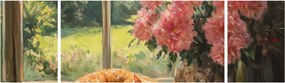 Obraz - Kot na oknie (170x50 cm)