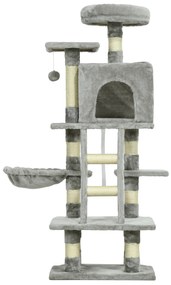 PawHut Drapak Stabilny i Komfortowy, 49x44x132cm, Szary