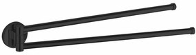 AQUALINE SB221 Samba Obrotowy uchwyt na ręczniki podwójny, 45 cm, czarny