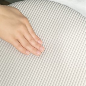 HOMCOM Puf z miejscem do przechowywania, składany puf z pokrywką, podstawa ze stali, okrągły puf 36 x 36 x 44 cm Kremowy