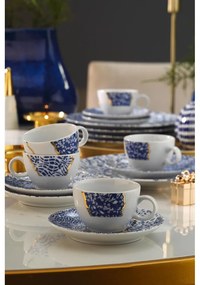 Biało-niebieskie porcelanowe filiżanki zestaw 6 szt. 0.9 l – Hermia