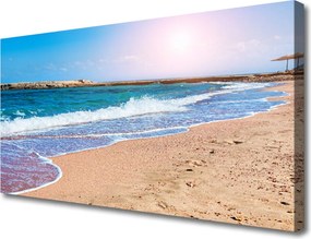 Obraz na płótnie Piaszczysty Brzeg z Lazurową Wodą