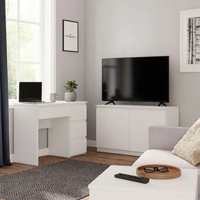 Biurko Komputerowe Z 4 Szufladami Antracyt + Dąb Wotan N2-A05