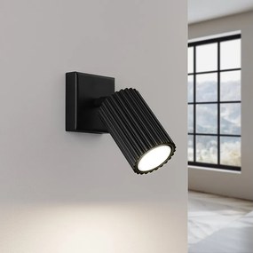 Lampa ścienna minimalistyczny Gloow, aluminium - 1 źródło światła 3000K - L.8 x H.8 cm - czarny