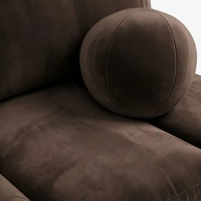 Sofa z Funkcją Spania SARIA Brązowa Welurowa Nowoczesna
