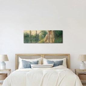 Obraz - Camille Pissarro, The Bather, reprodukcje (z zegarem) (90x30 cm)