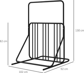 DURHAND Stojak Rowerowy dla 4 Rowerów Stalowy Czarny 102x92x130cm | Aosom PL