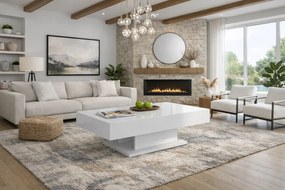 Stolik kawowy do salonu Orido 120x60 cm, kolor biały połysk