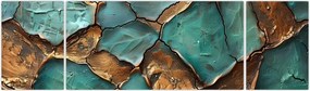Obraz - Zielono-złoty obraz (170x50 cm)