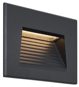 Zewnetrzna Nowoczesna Lampa Ścienna Wpuszczana Czarna 11.5cm z LED IP65 - Trem Nowoczesny Oswietlenie zewnetrzne