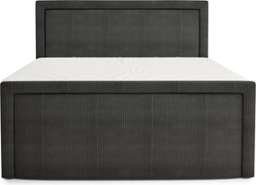 Antracytowe łóżko kontynentalne ze schowkiem 180x200 cm Fresco – Maison de Rêve