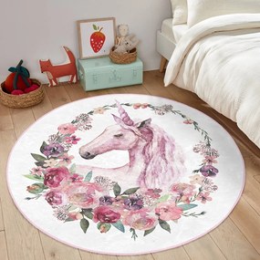 Różowy dywan dziecięcy ø 100 cm Comfort – Mila Home
