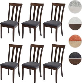 Krzesło do jadalni MCW-G46 (zestaw 6 sztuk),  ciemna rama, ciemnoszary