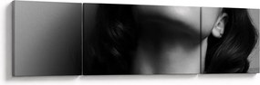 Obraz - Portret kobiety z czerwoną szminką (170x50 cm)