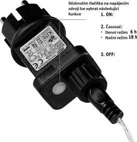 Zestaw 2 sztuk przewodów świetlnych - 200 LED, zimna biel