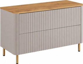 Szafka łazienkowa 100, Kaszmir, blat dąb craft, nogi złote, 100,8 x 44,2 x 65 cm