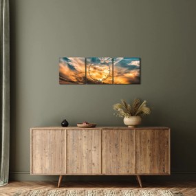 Obraz chmur (z zegarem) (90x30 cm)