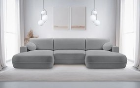 Narożnik FUEGO XL wolnostojący układ U z funkcją spania w tkaninie Bubble 06 DomoHome