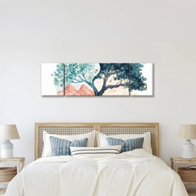 Obraz – Akwarelowe drzewo pełne życia (170x50 cm)