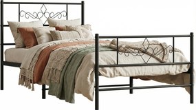 Czarne metalowe łóżko jednoosobowe 90x200 cm F8-Z18