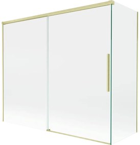 Mexen Rox parawan nawannowy 2-skrzydłowy rozsuwany 180 + 90 x 150 cm, transparent, złoty szczotkowany - 8C9-180-090-55-00