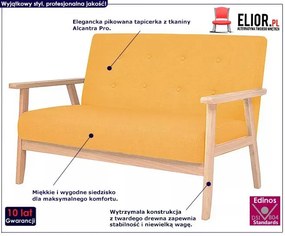 2-osobowa żółta sofa retro T4-H42