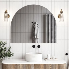 Lustro owalne oszlifowane portalowe bezramowe bez podświetlenia 100 X 78 CM RONA | Różne kolory szkła : Kolor tafli szkła - Grafit