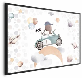 Plakat Miś w wyścigówce 60x40 cm z ramą czarną bez marginesu ARTGEIST B