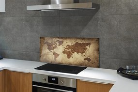 Panel nad Blat Kuchenny Szara Mapa Świata Vintage