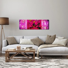 Obraz historycznego muralu (z zegarem) (90x30 cm)
