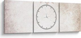 Obraz - Mandale na ścianie (z zegarem) (90x30 cm)