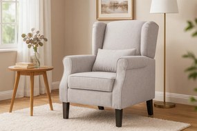 Jasnoszary fotel uszak B0-A24