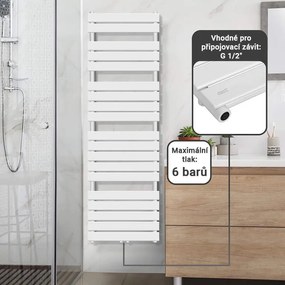 AQUAMARIN Grzejnik łazienkowy pionowy 180 x 60 cm, biały