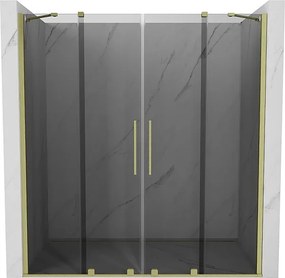 Mexen Velar Duo drzwi prysznicowe rozsuwane 170 cm, grafit, złote szczotkowane - 871-170-000-42-55