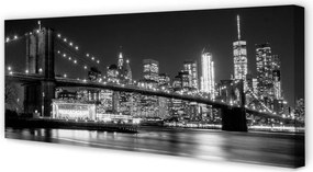 Zdjęcie na płótnie Nocna Panorama Mostu i Miasta