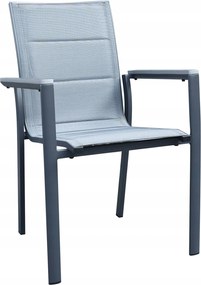 Krzesło Ogrodowe Grafit 56x65x88 cm Szara Szybkoschnąca Tkanina Nowoczesny