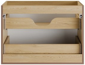 Szafka pod umywalkę nablatową NORDIC CREMONA 2S 80cm dąb cremona z blatem COMAD