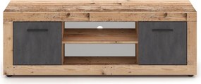 Szafka RTV BLAGO 140 cm Surowy Dąb/Grafit Dwudrzwiowa do Salonu Loft